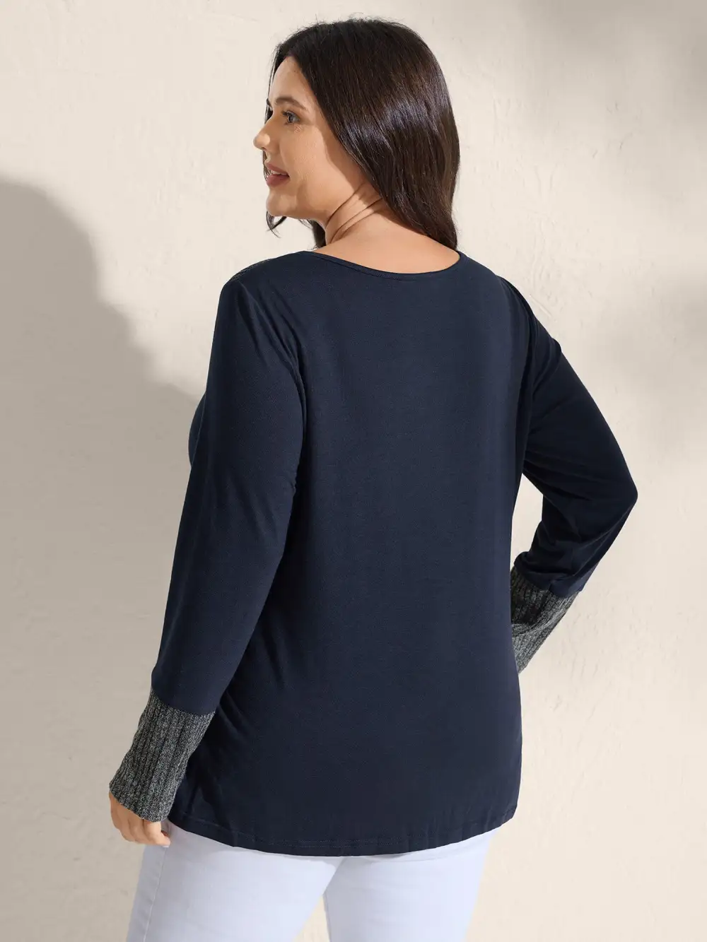 Supersoft Ribbed Button Neckline Fitted T-Shirt