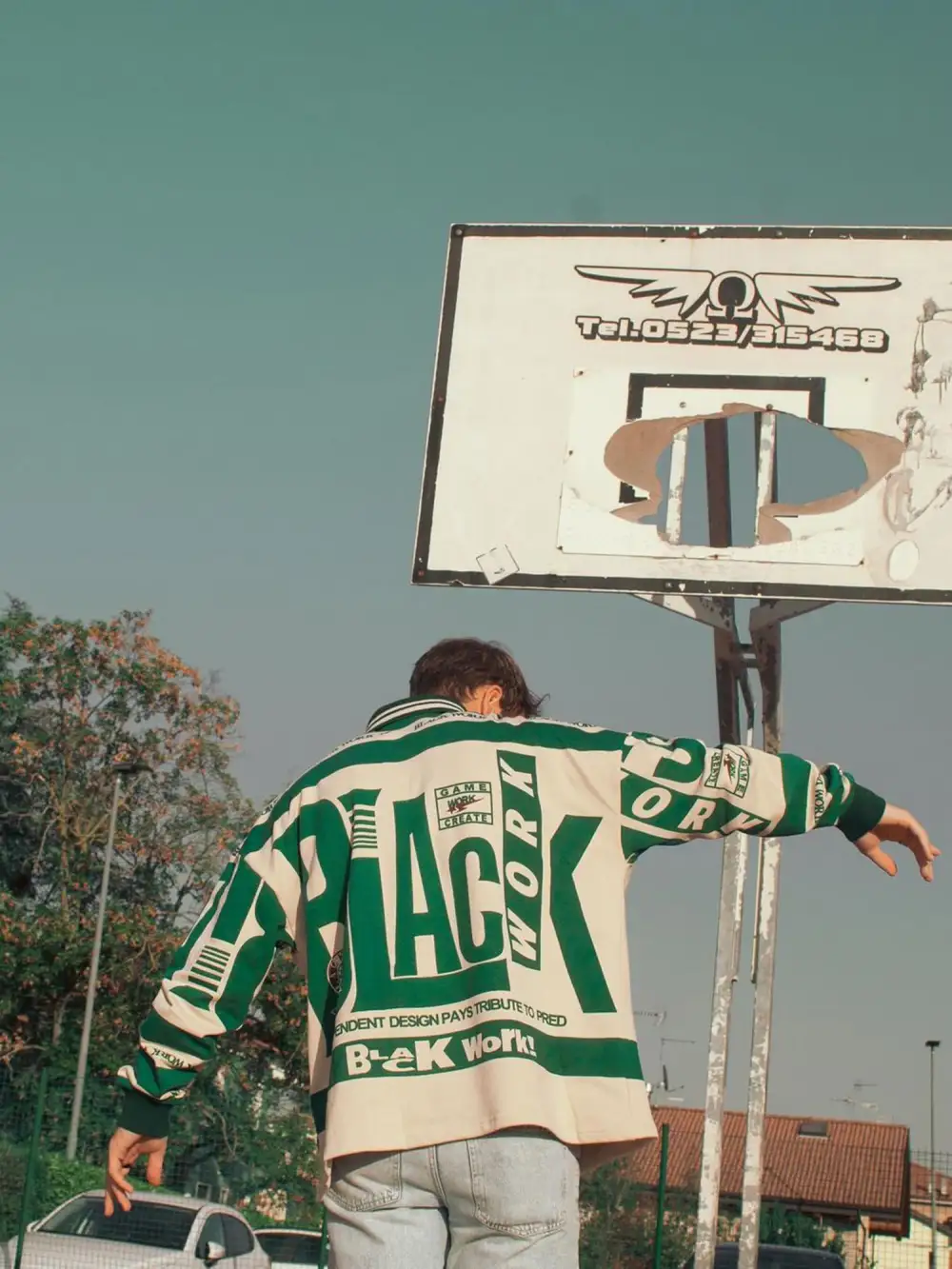 Letter Polo Long Sleeve Shirt -1252