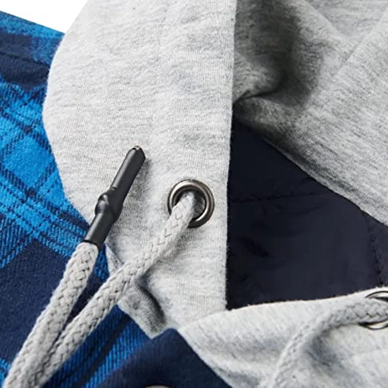 Mens Retro Winter Plaid Thick Jacket