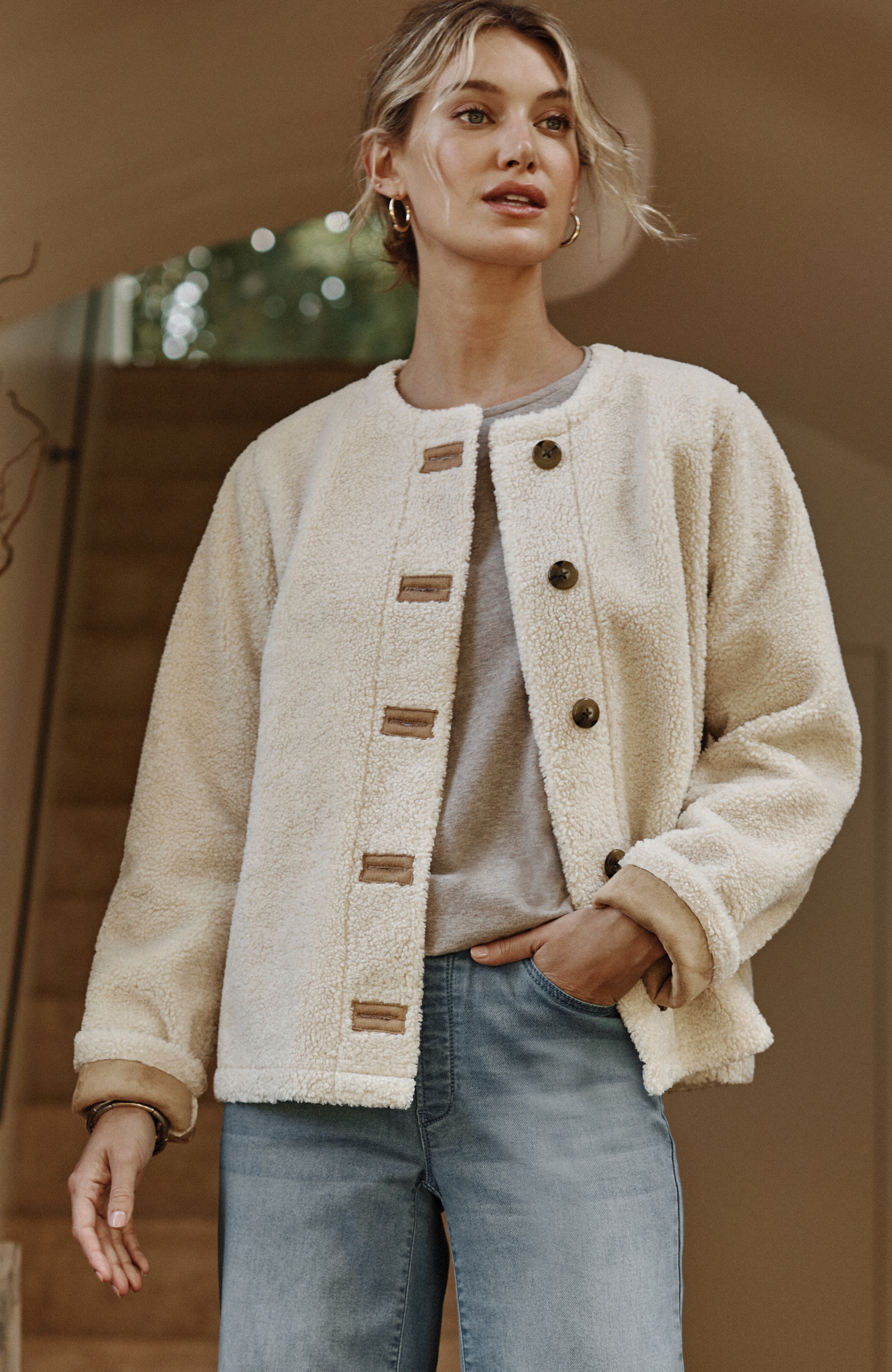 Pure Jill Reversible Teddy Jacket