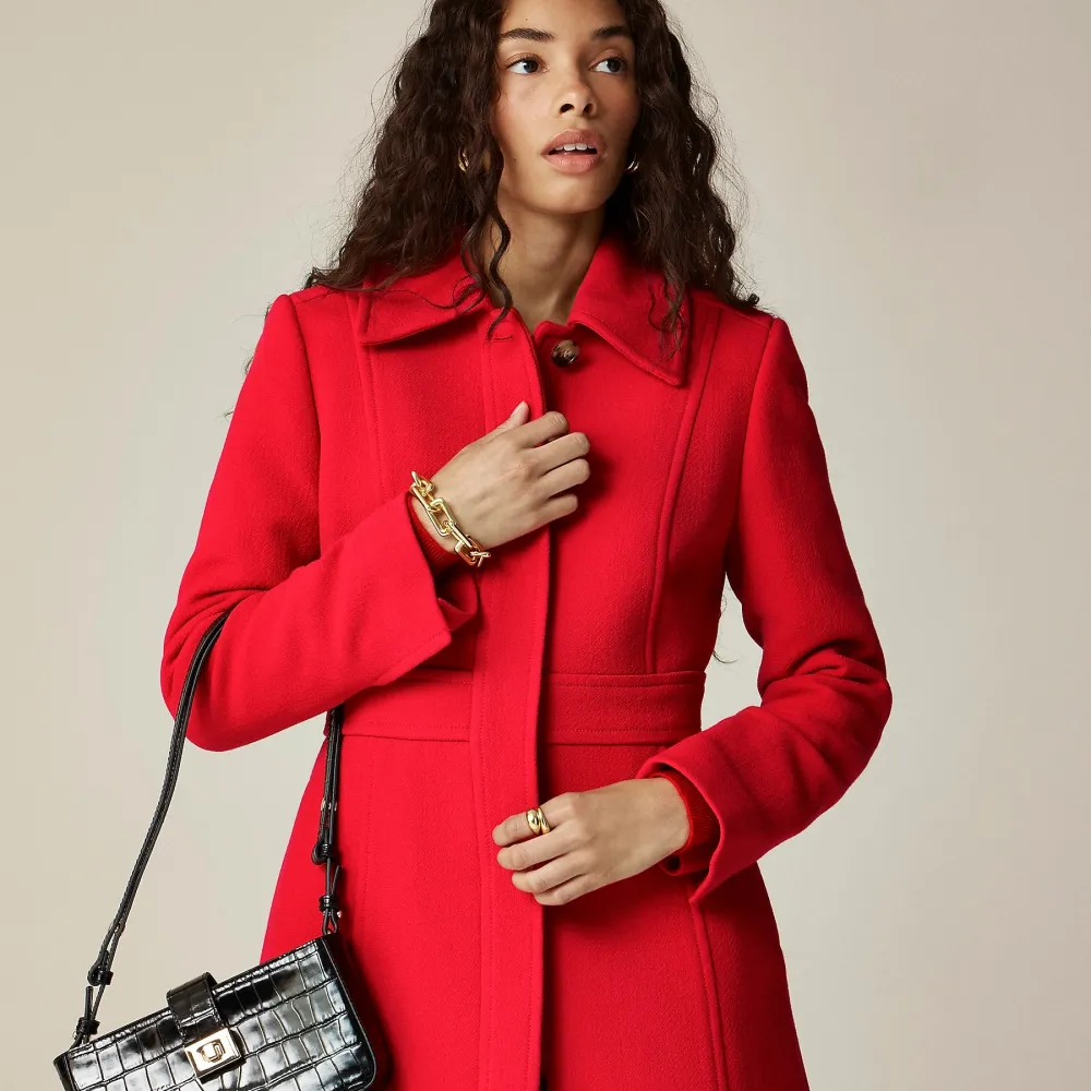 New lady day topcoat in Italian double-cloth wool blend