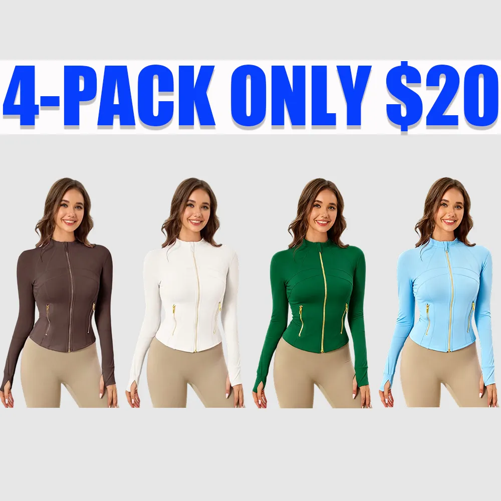 Women’s Solid Zip-Up Sports Jacket: Gold Zipper, Pockets, Lightweight (Yoga/Tennis/Gym/Pickleball)