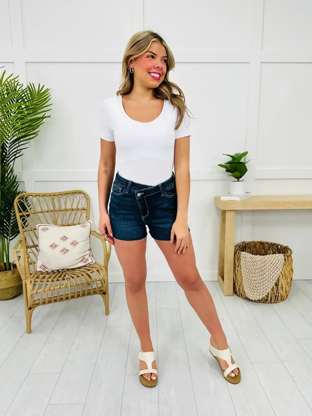 Judy Blue At A Crossroads Criss Cross Shorts