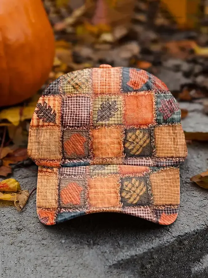 Unisex Patchwork Pumpkin Print Hat