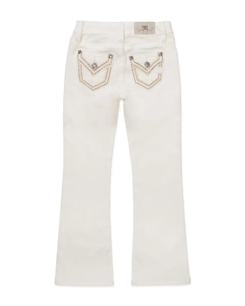 Girls Classic White Bootcut Jeans