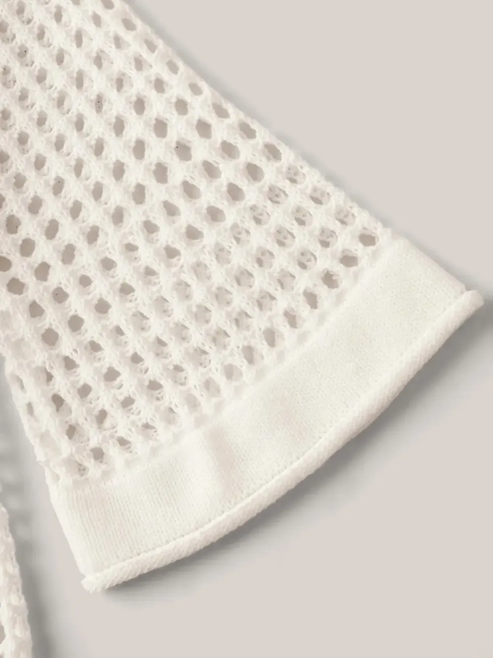 Crochet Drop Shoulder Slit Swim Cover-Up