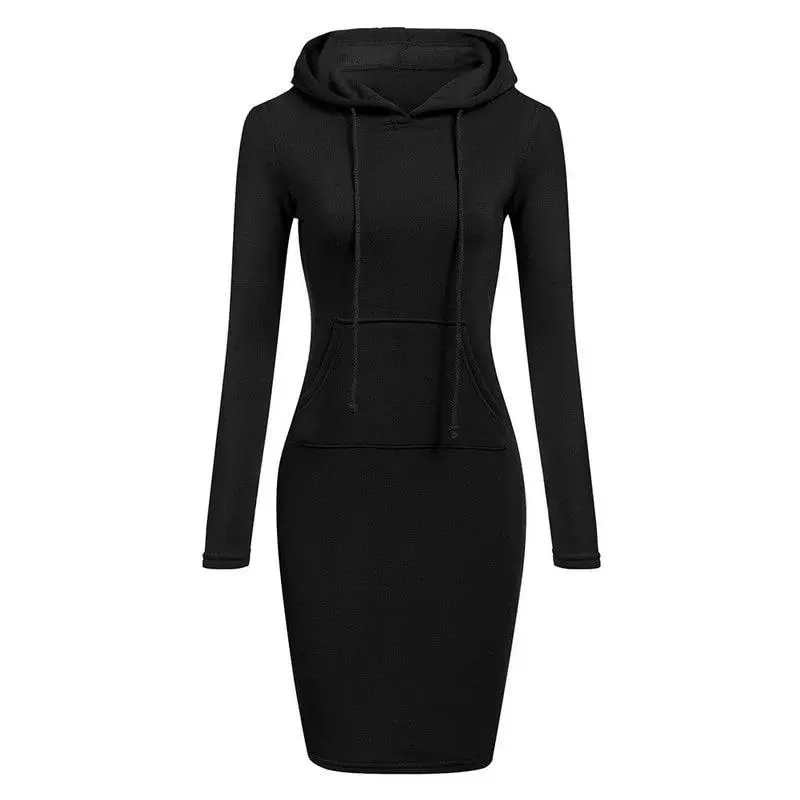 Autumn Casual Hooded Sweatshirt Dress for Women