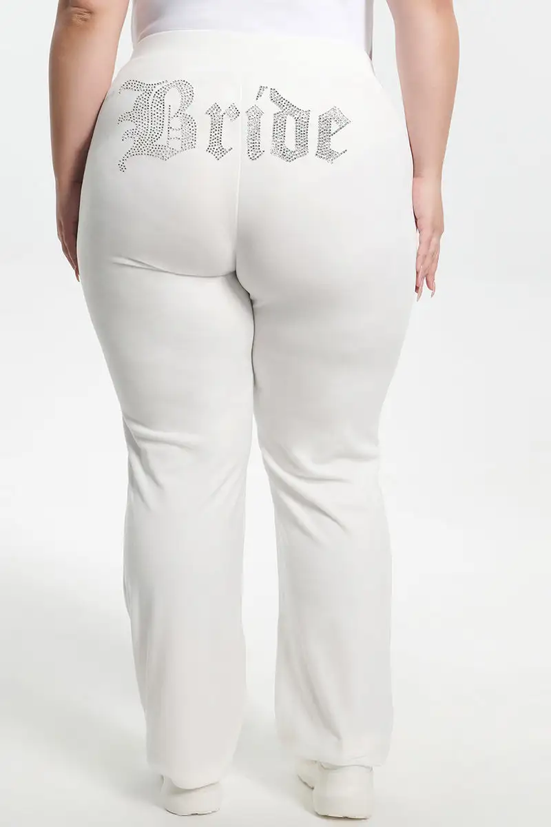 Bride Big Bling Velour Track Pants