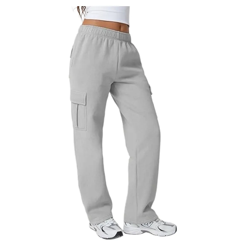 Womens Baggy Elastic Waist Sweatpants Casual Fleece Long Pants