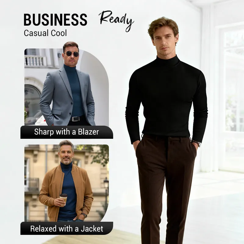 🔥 LAST DAY PROMOTION - 50%OFF 🔥Ultimate Comfort Thermal Men's High Neck T-Shirt, Stretch, Breathable, All-Season Layering Shirt for Business Casual, Slim Fit for Gym & Daily Wear