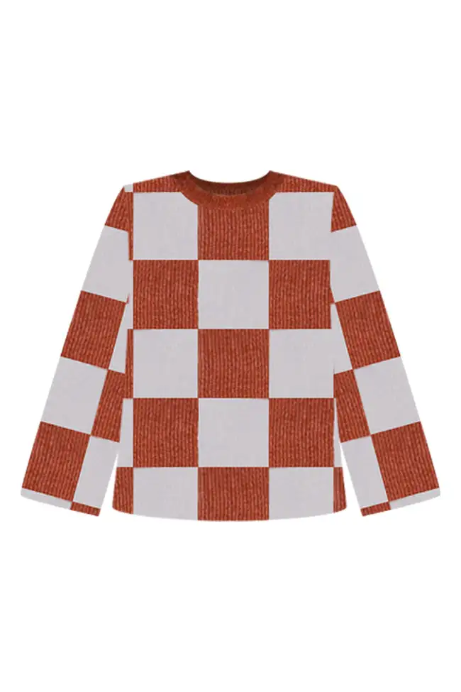 Best Behavior Brown Checkered Sweater