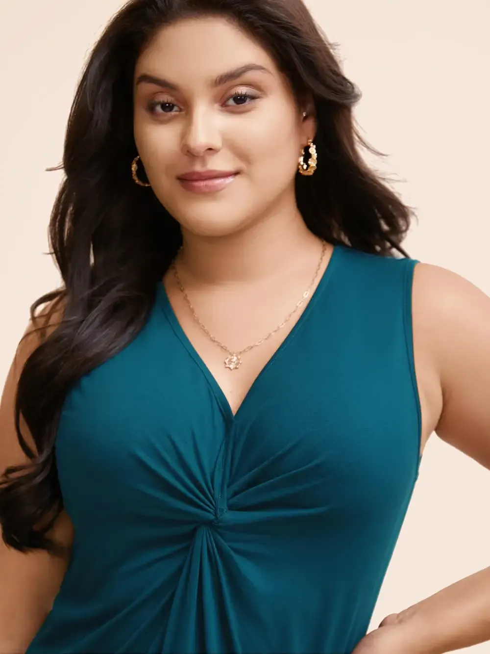 Supersoft Essentials Plain V Neck Twist Front Tank Top