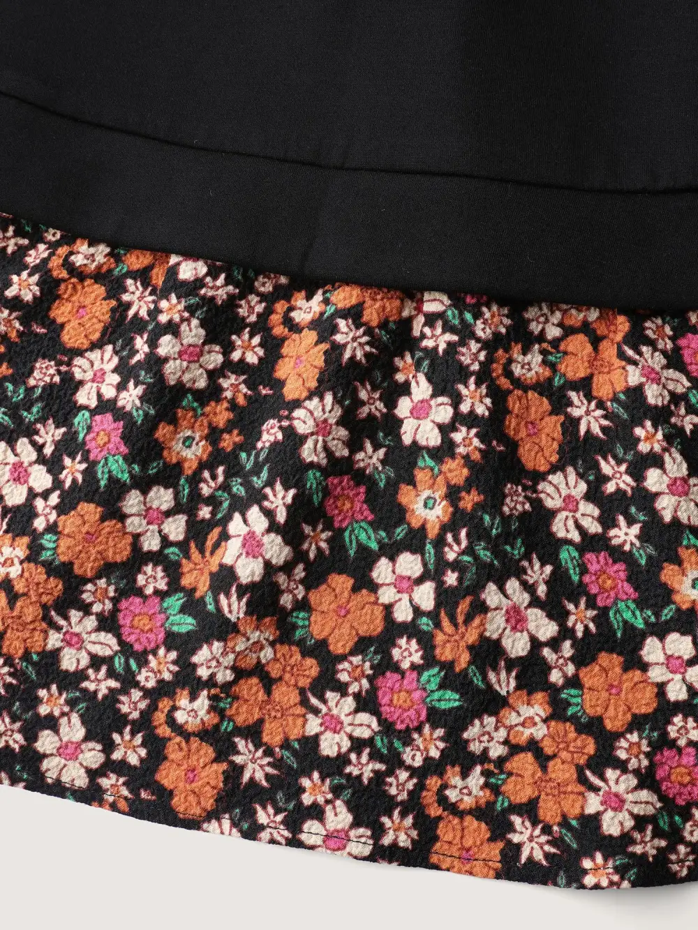 Supersoft Floral Spliced Layered Sweatshirt