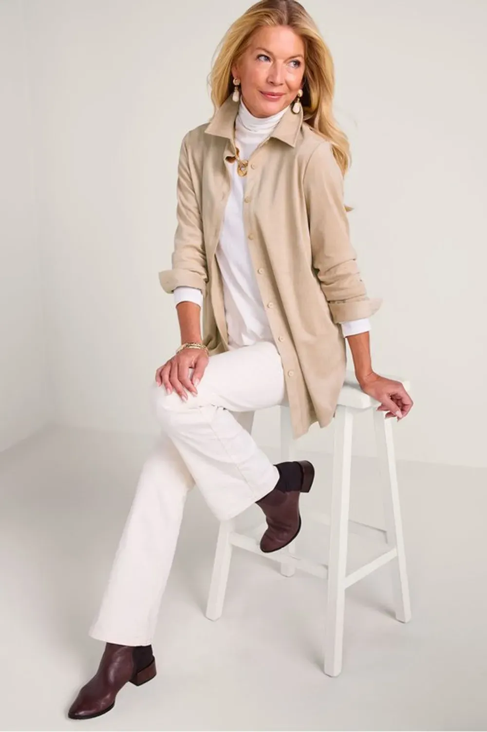 Day To Dusk Faux Suede Big Shirt