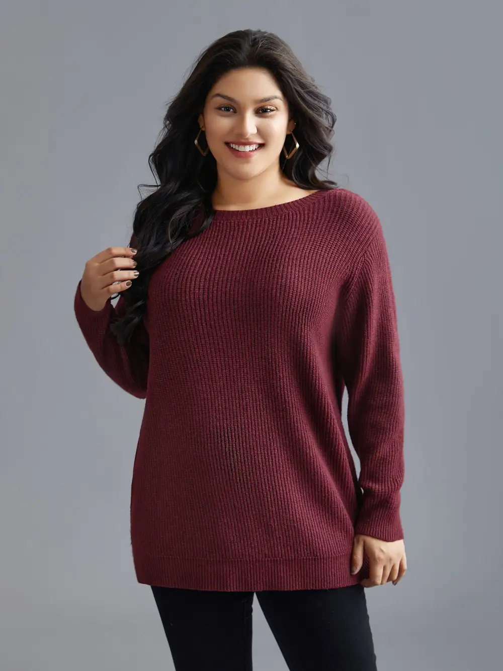 Round Neck Texture Back Bowknot Pullover