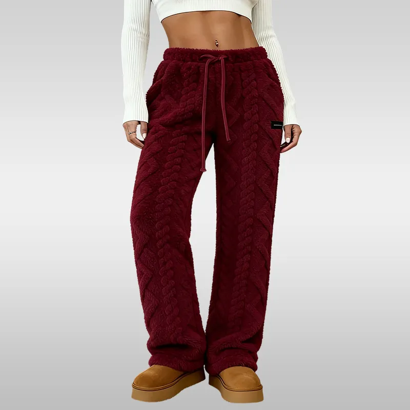 Women's wool lining casual pants