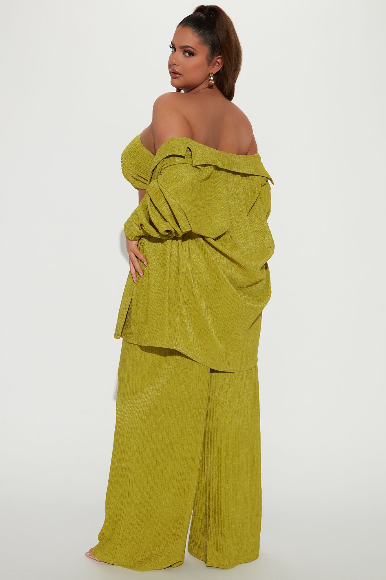 Brielle 3 Piece Pant Set - Chartreuse