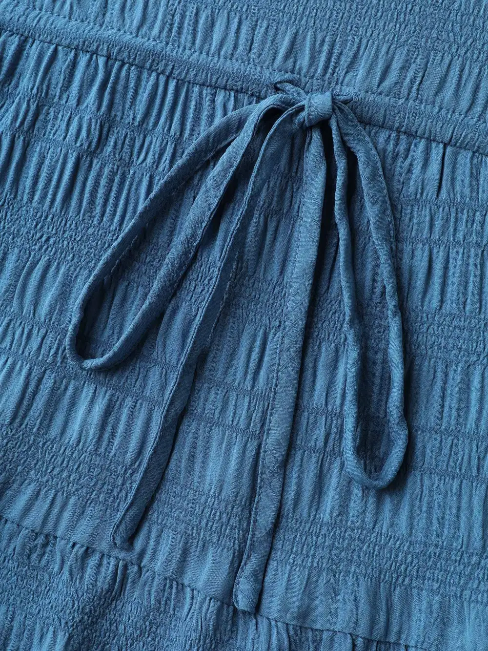 Textured Waist-Cinching Tiered Blouse