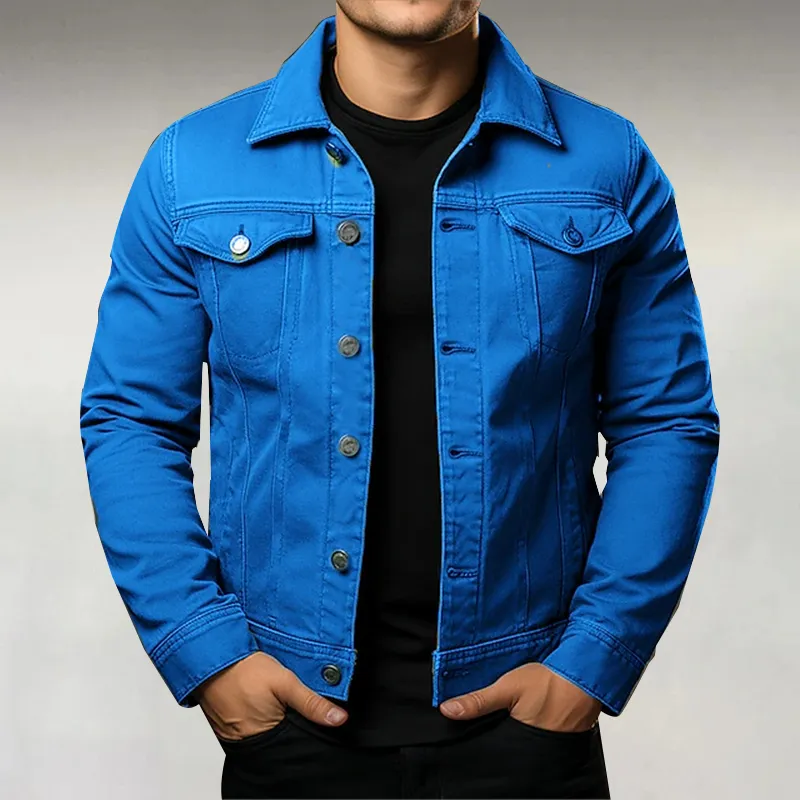Men's Fashion Turndown Collar Single Breasted Jacket