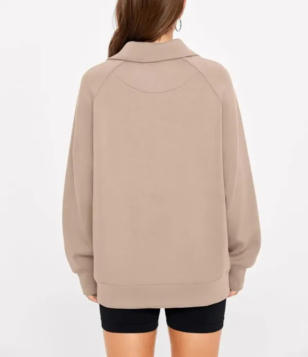 ✨Women's Half Zip Oversized Sweatshirt with Pockets