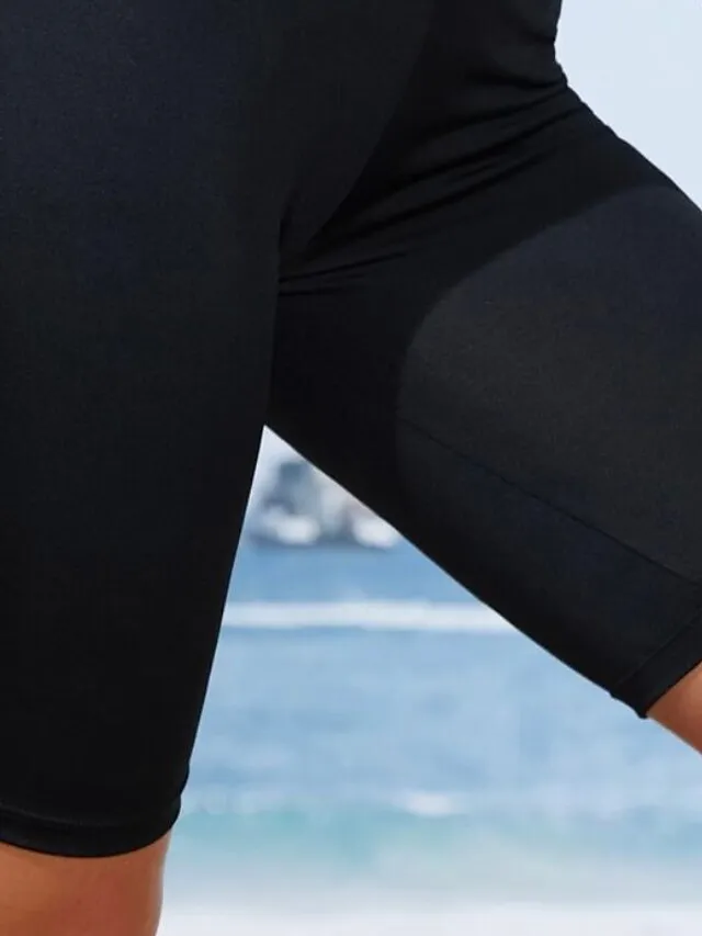 Women's Swimwear Swim Shorts Beach Bottom Normal Swimsuit Short Solid Color Black Padded Bathing Suits Sports Vacation Beach Wear