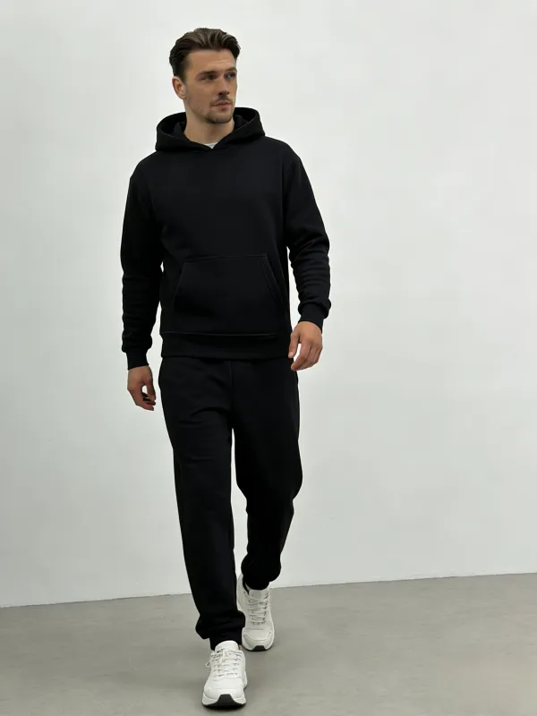 Men's Solid Color Two-Piece Tracksuit Set