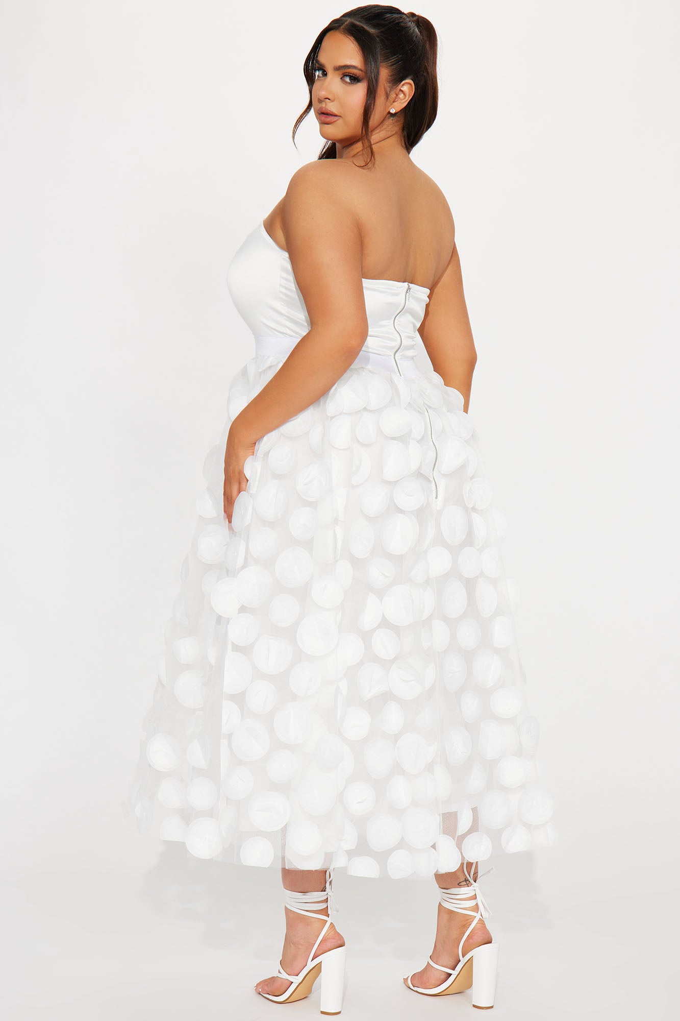 Tina Tulle Midi Dress - White