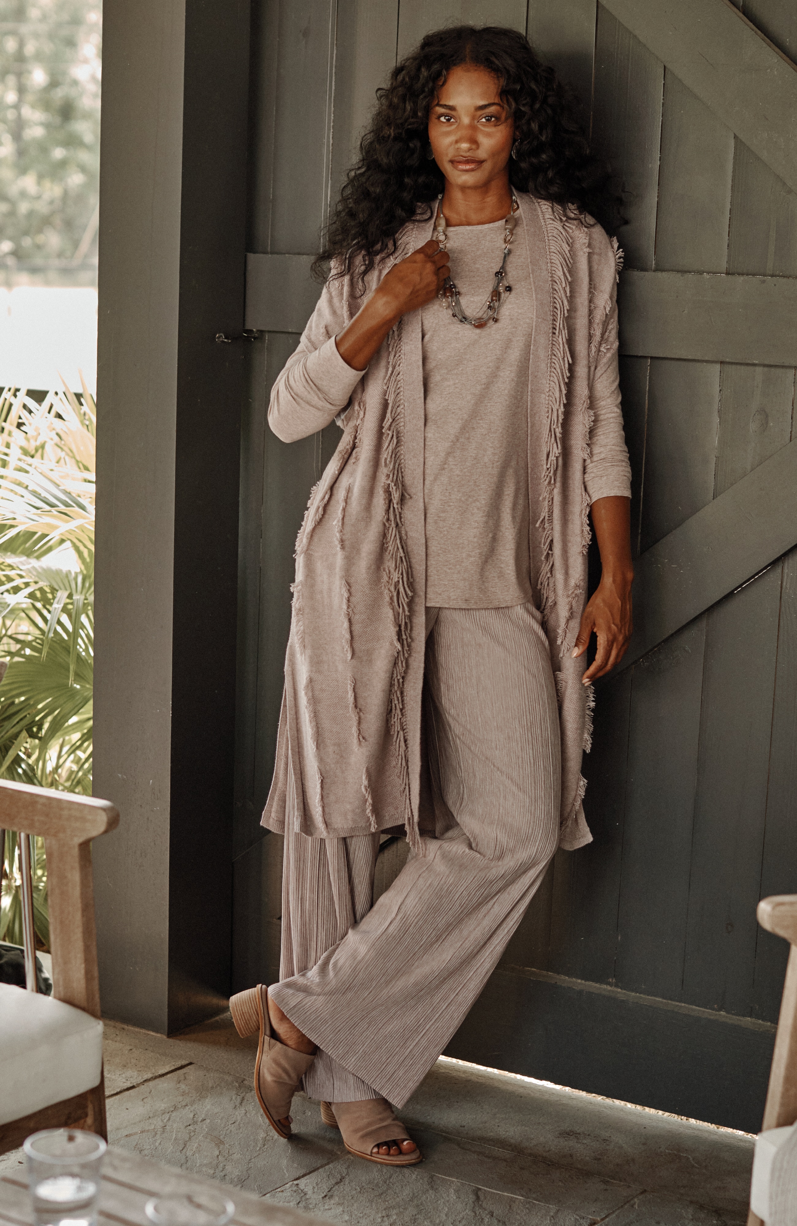 Pure Jill Pleated Wide-Leg Pants