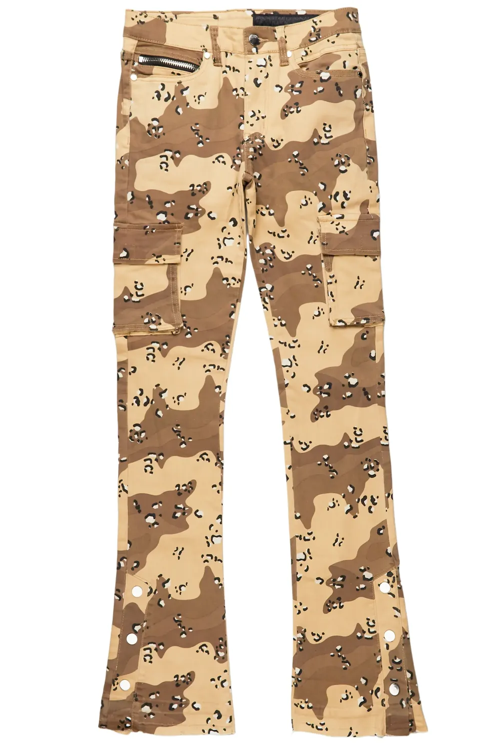 Waage Desert Camo Cargo Stacked Flare Jean