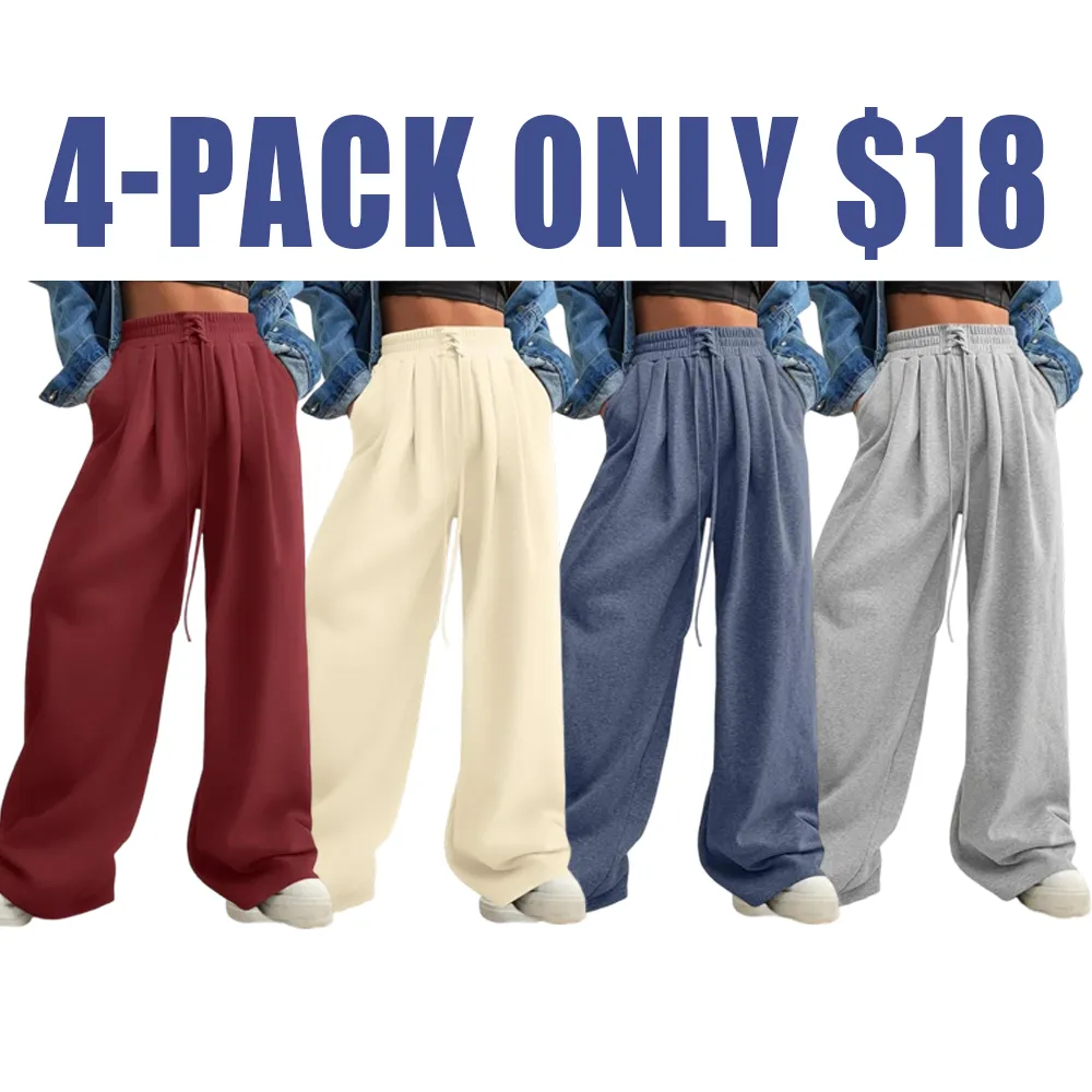 Women’s Wide Leg Drawstring Sweatpants with Pockets