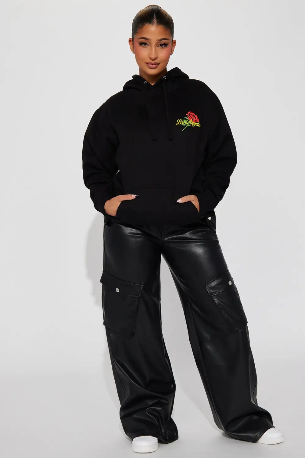 Los Angeles Rose Hoodie - Black