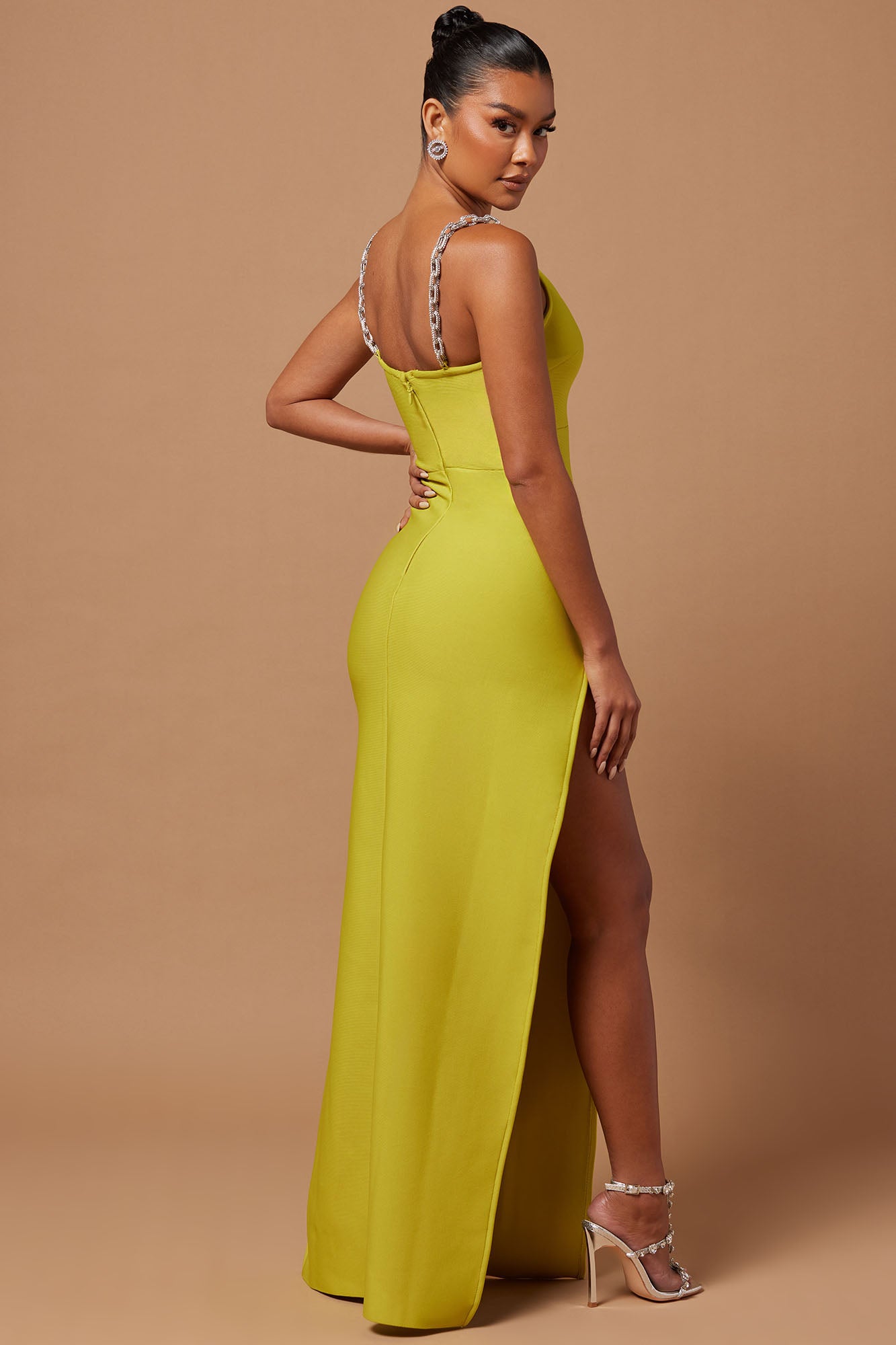 Addison Bandage Gown - Chartreuse