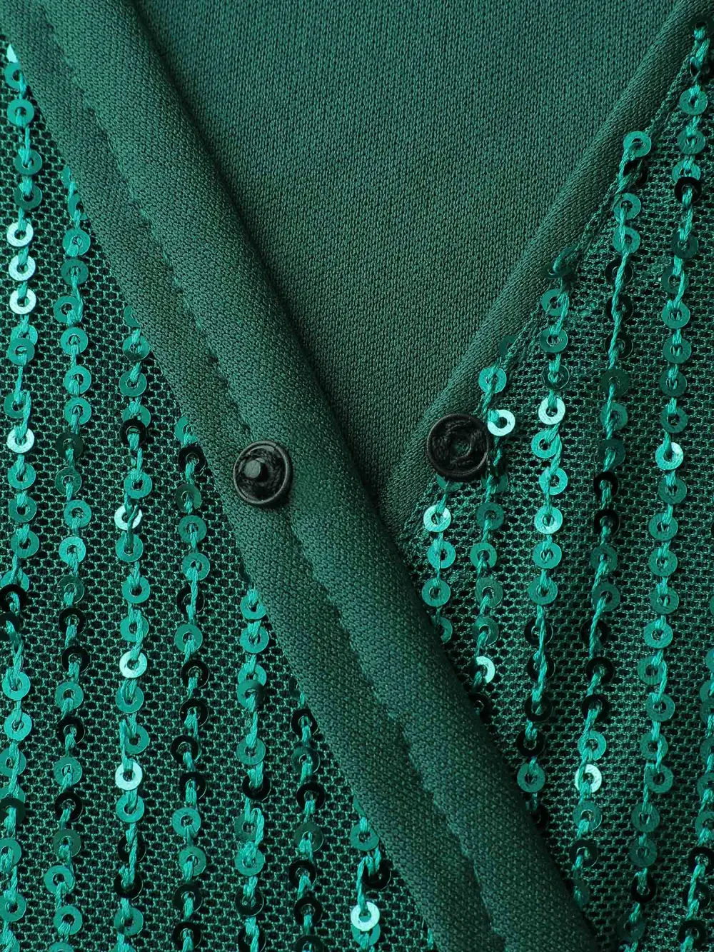 Sequin Wrap Neck Spliced Midi Dress