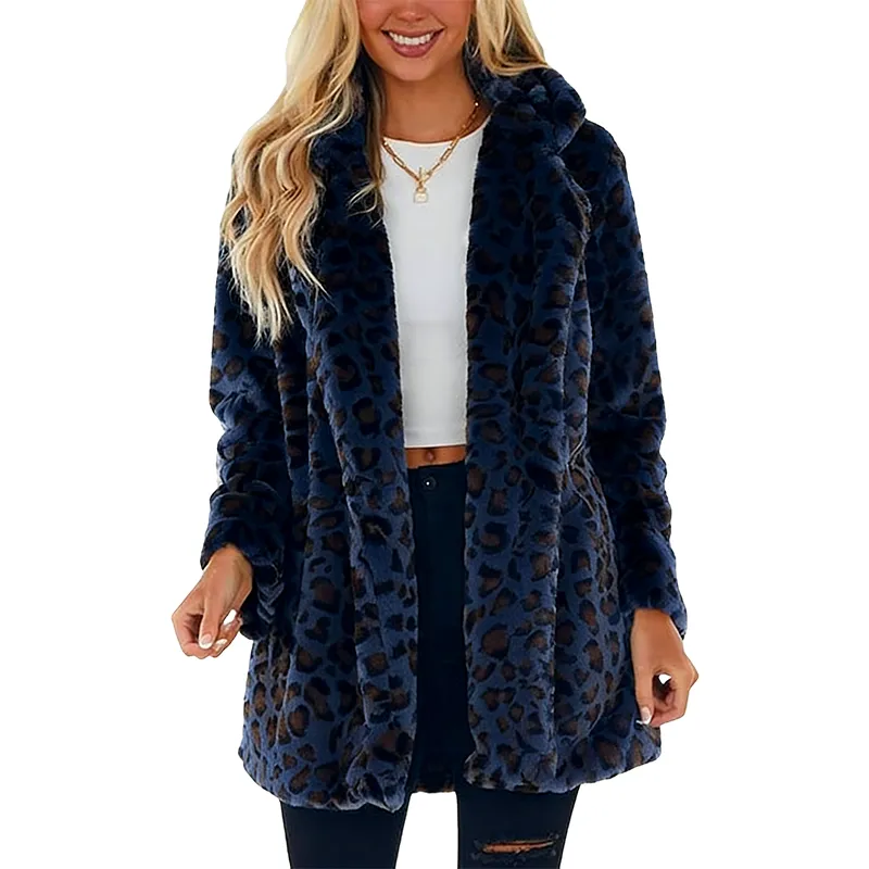 Women's Leopard Faux Fur Coat