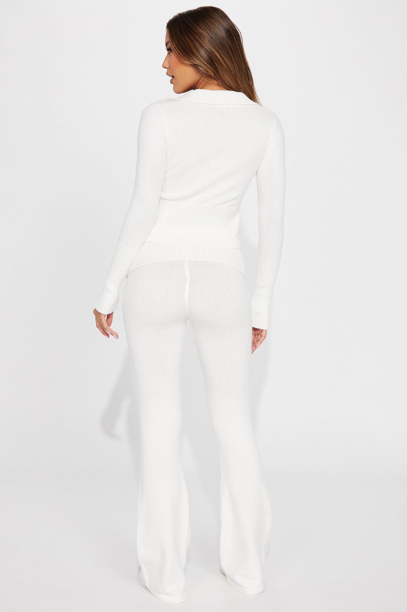 Baddie Energy Sweater Pant Set - Off White
