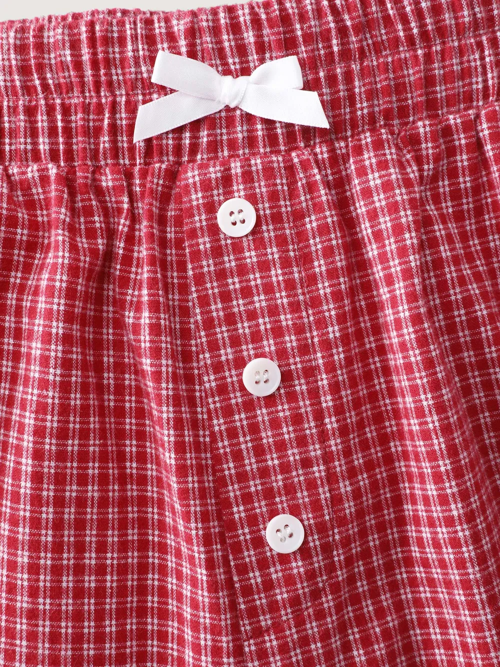 Checkered Lace Buckle Detail Lounge Bottoms