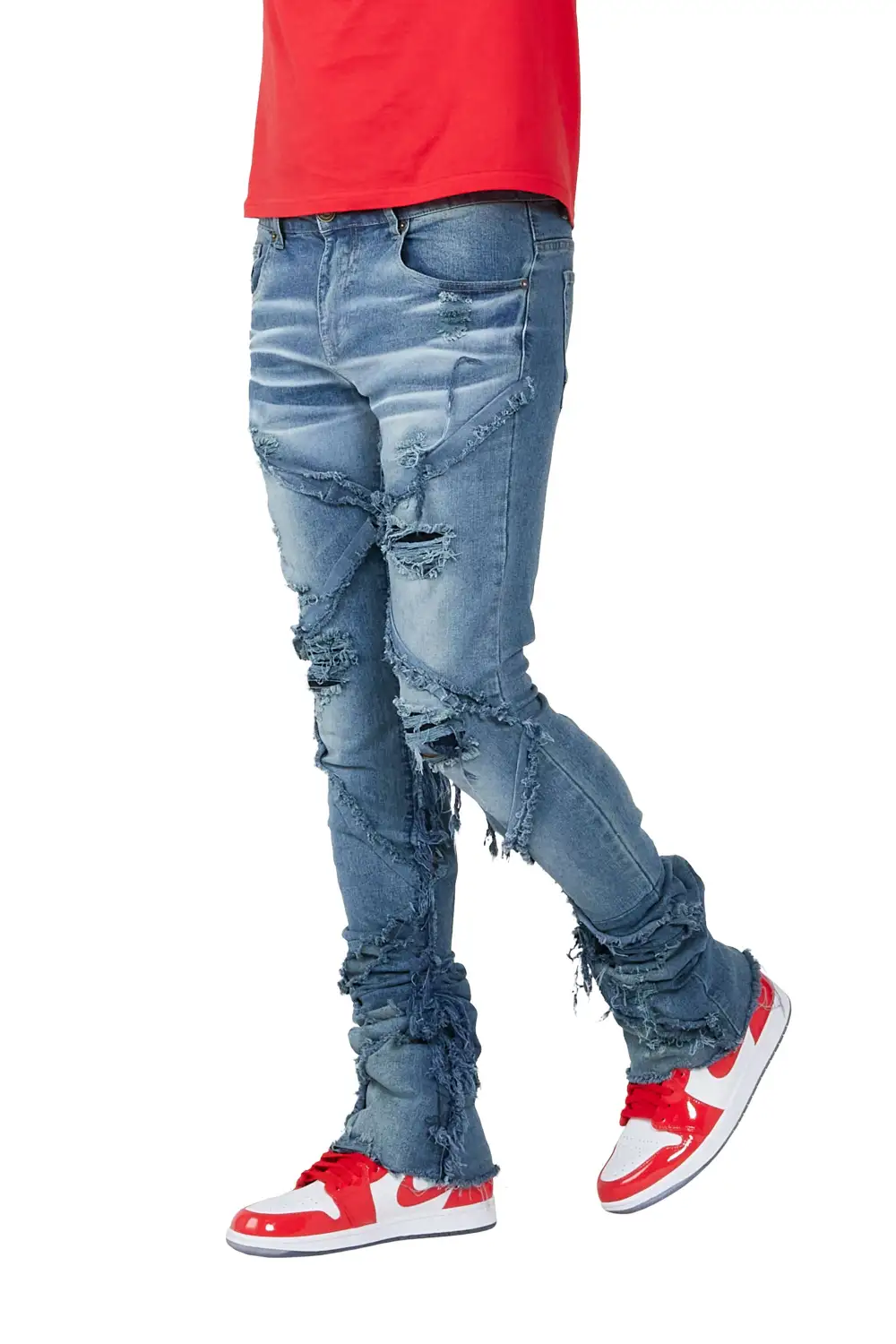 Eben Vintage Blue Super Stacked Flare Jean