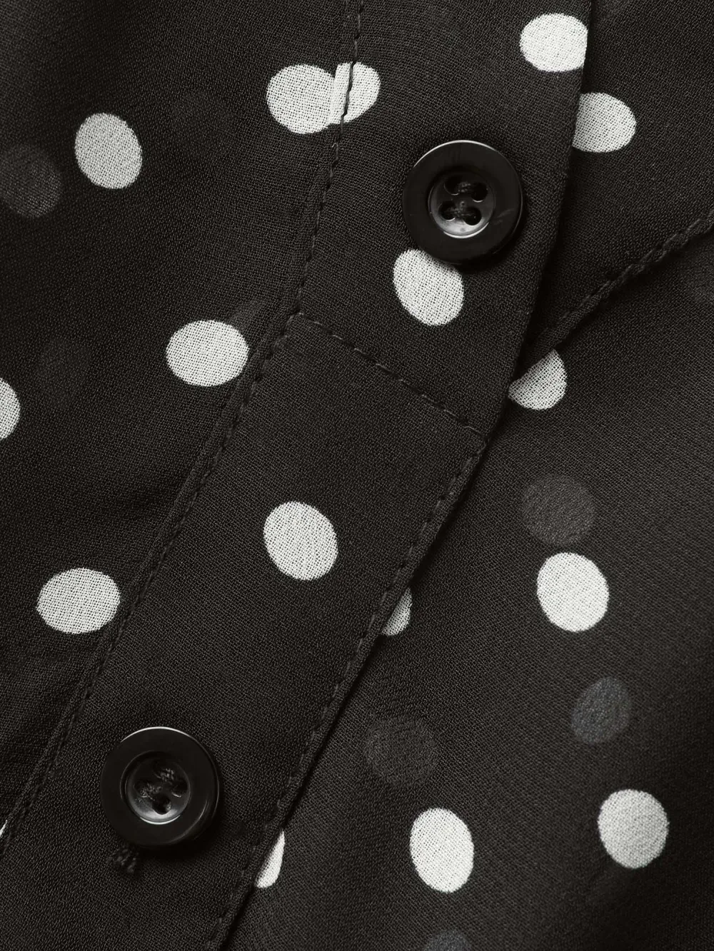 Chiffon Polka Dot Button Detail Blouse