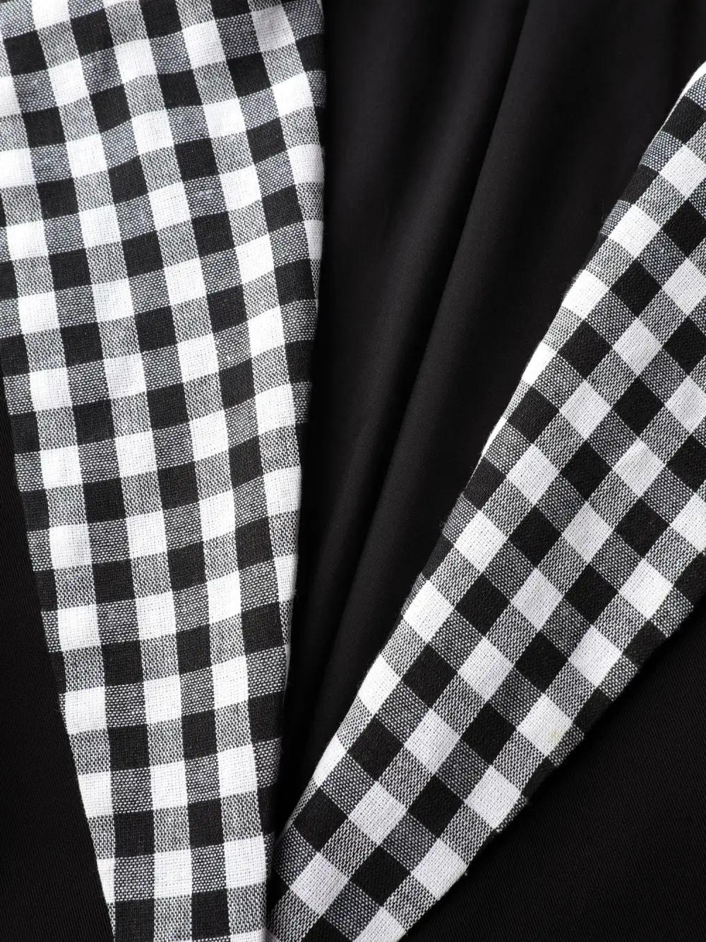 Checkered Contrast Button Blazer
