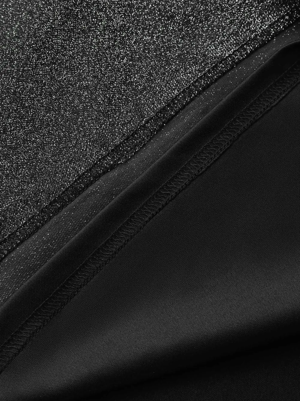 Lurex Pockets Lined Sheer Sleeve Midi Dress