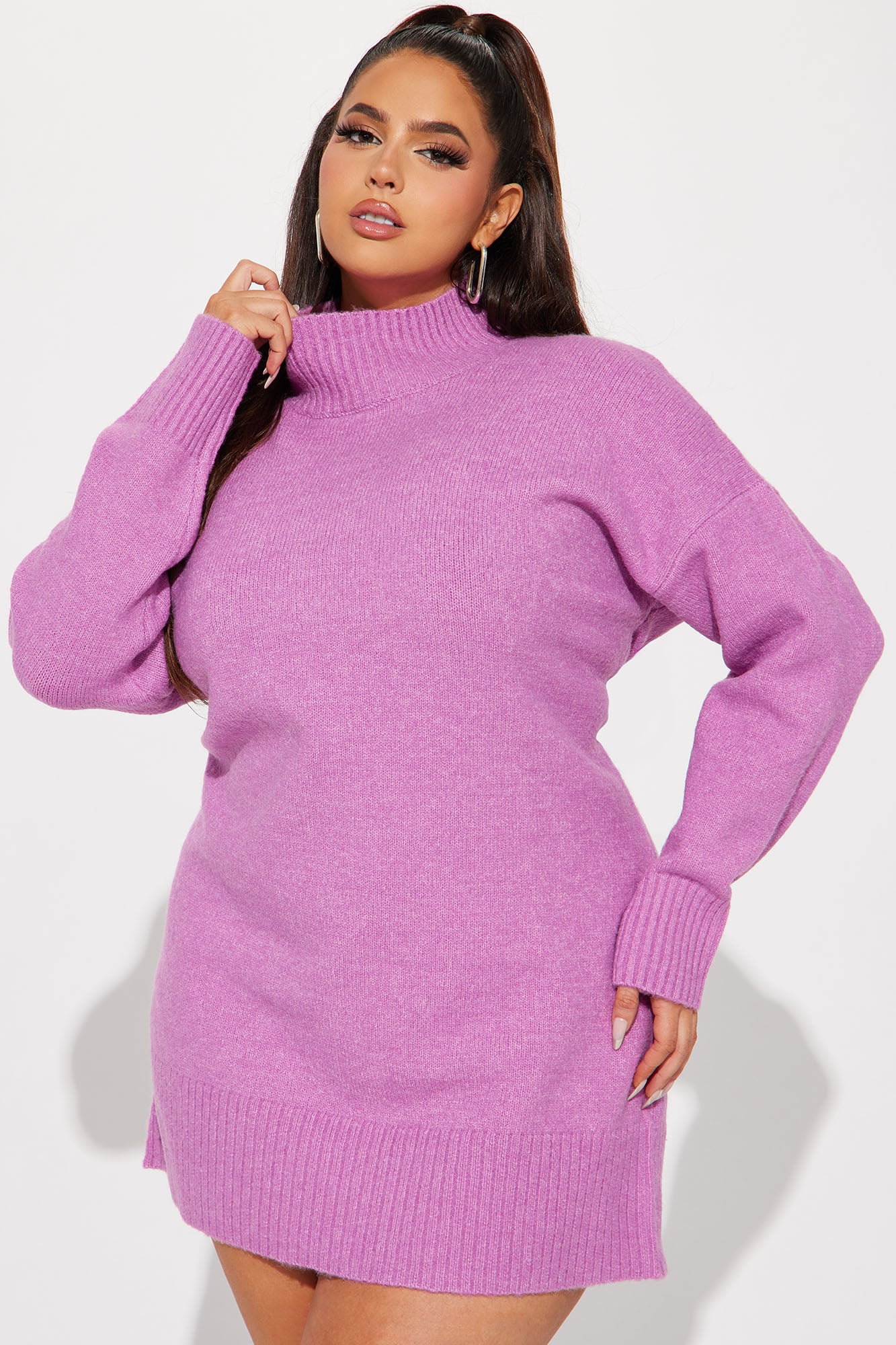 Manhattan Sweater Mini Dress - Pink
