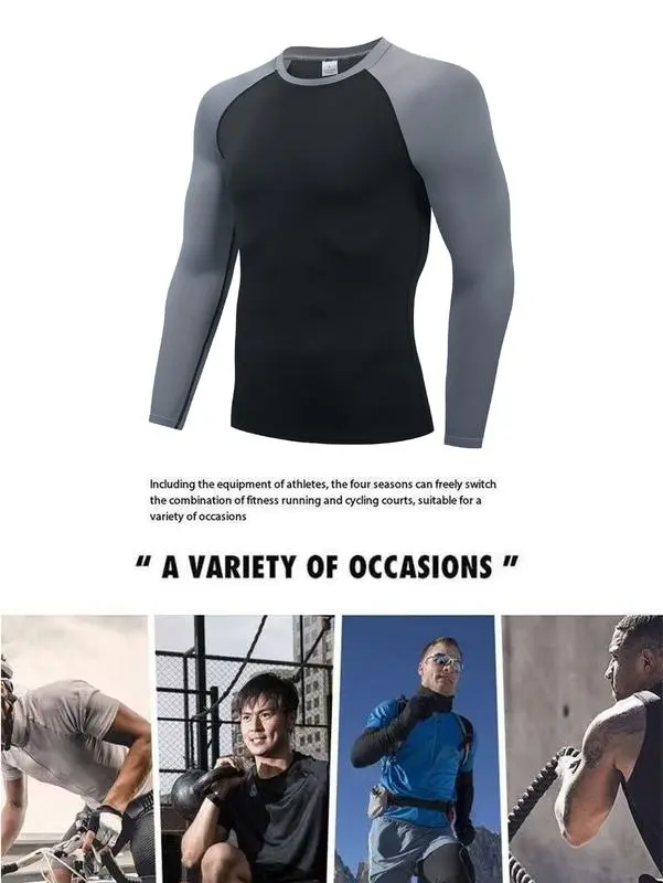5-Pack Men's Long Sleeve Shirts – Quick Dry, Moisture-Wicking, Breathable, UV Protection, Slim Fit for Sports & Outdoor