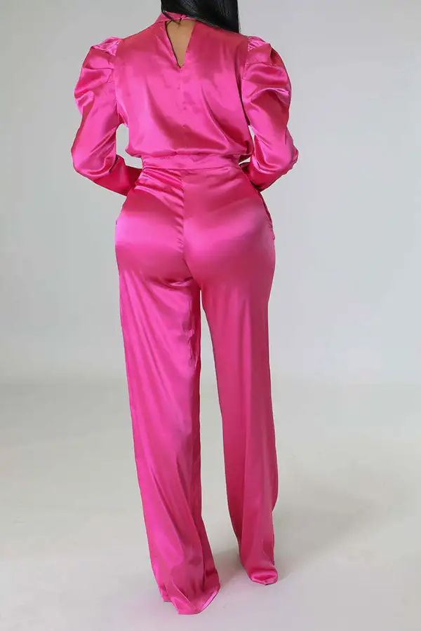  Luxe Puff Sleeve Pant Suit