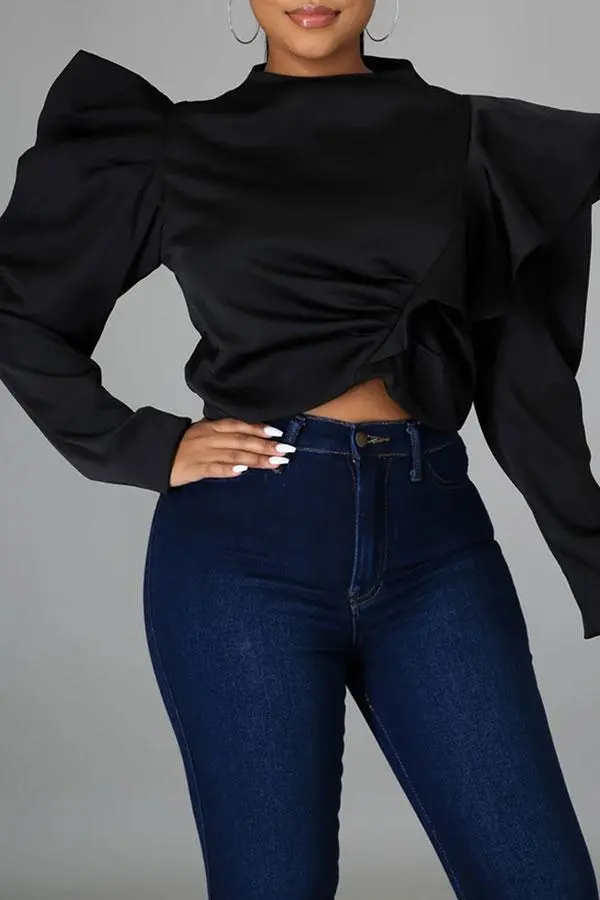  Falbala Elegant Irregular Blouse