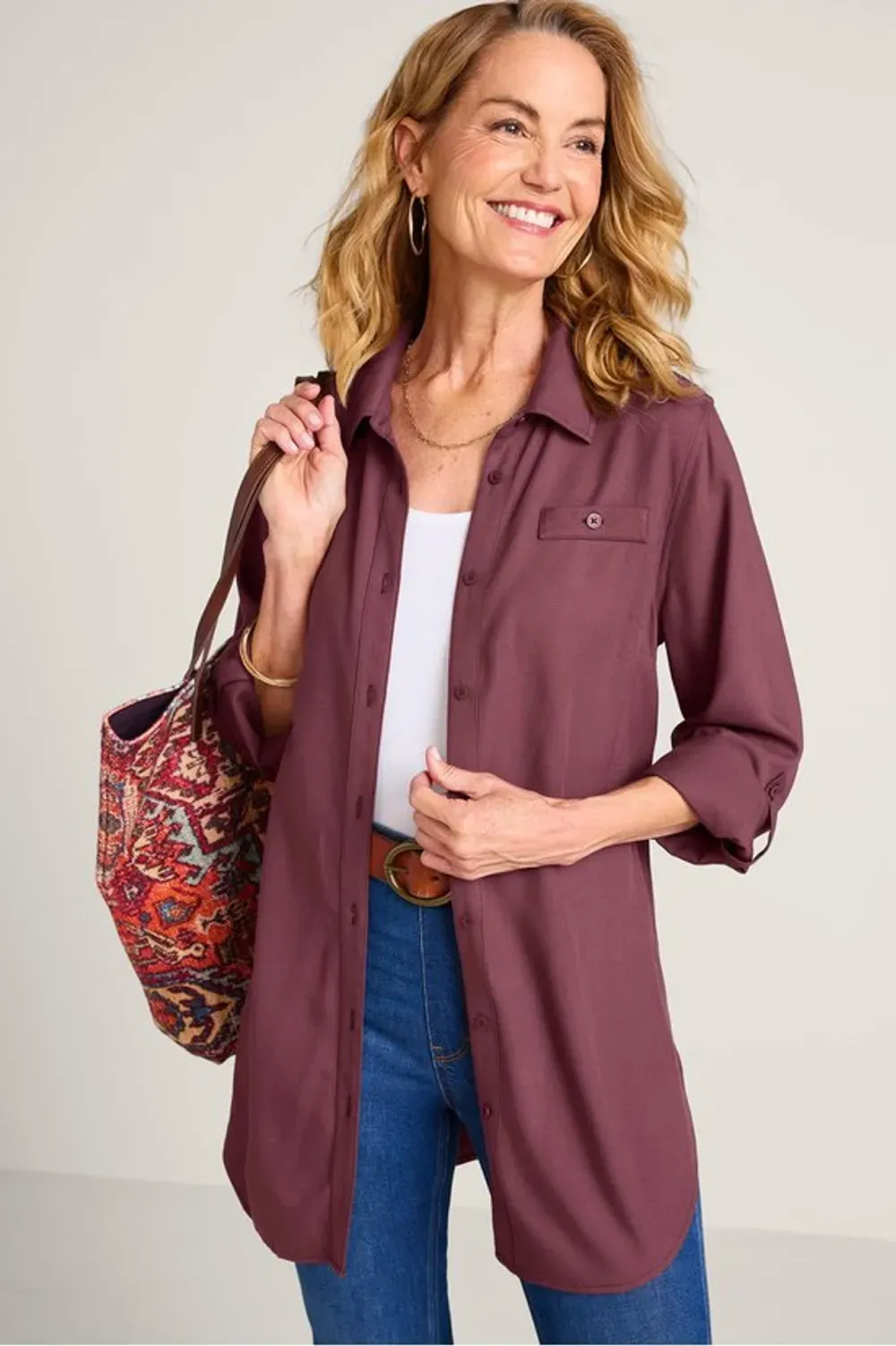 Iconic Long Sleeve Twill Big Shirt