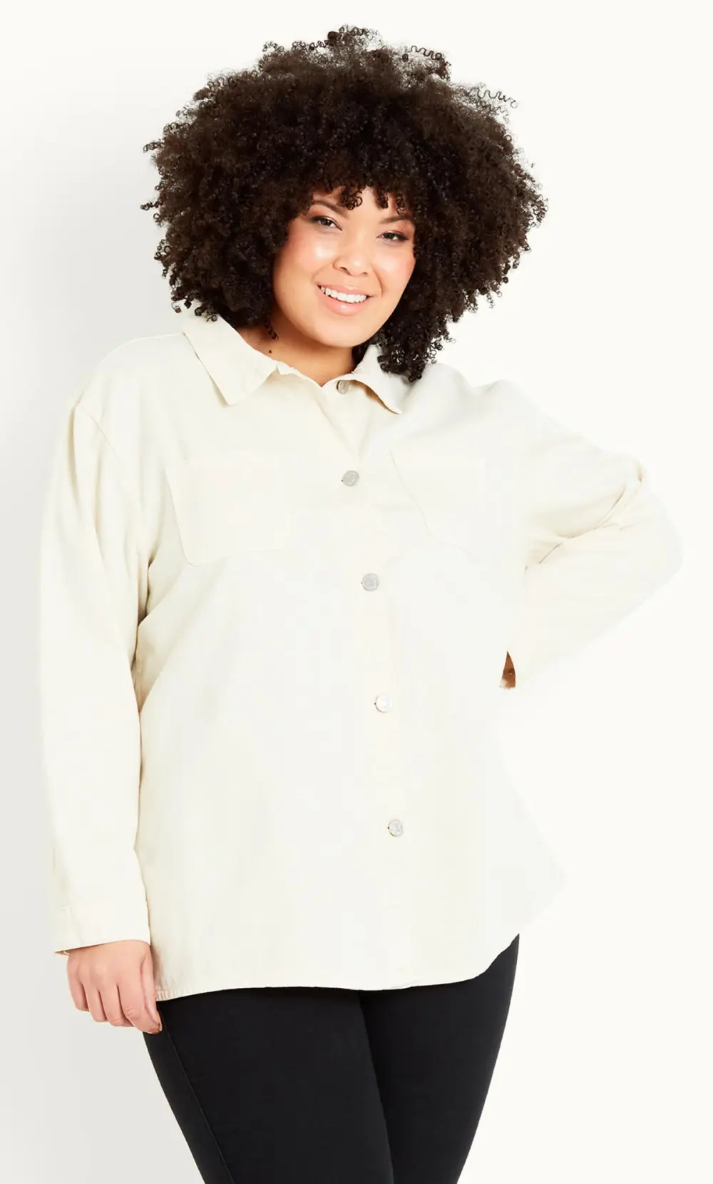 Evans White Denim Shacket