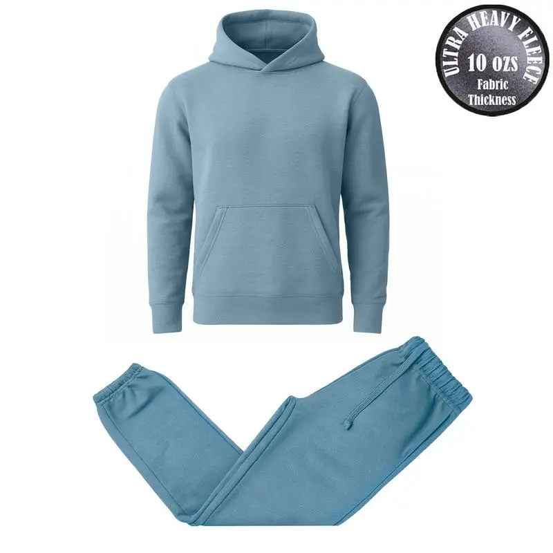 Men’s 10 oz Fleece Cotton Blend Hoodie & Joggers Set
