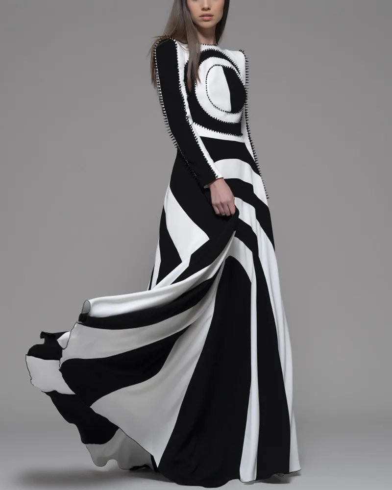 Black and white elegant gown