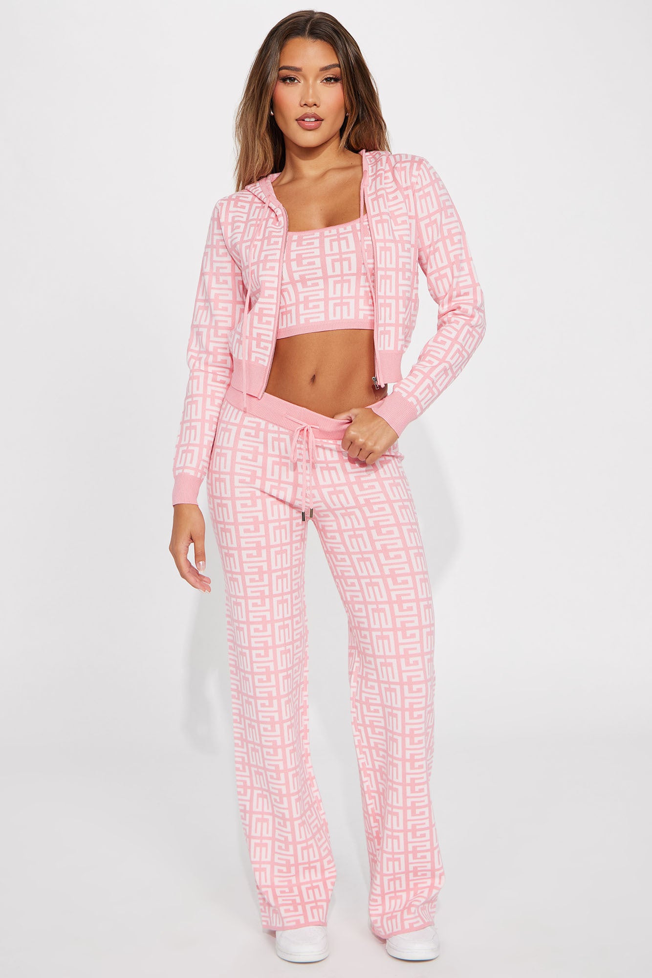 Got A Crush 3 Piece Pant Set - Pink/combo