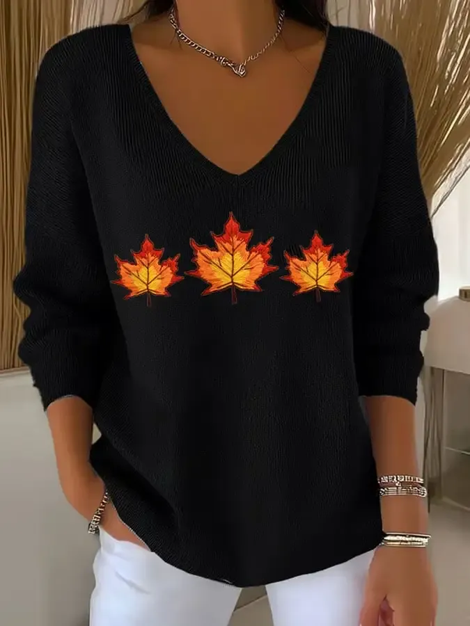 Women's Casual Autumn Print Long Sleeve T-Shirt
